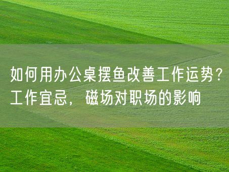 如何用办公桌摆鱼改善工作运势？工作宜忌，磁场对职场的影响(图1)