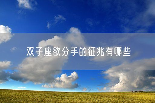 双子座欲分手的征兆有哪些(图1)