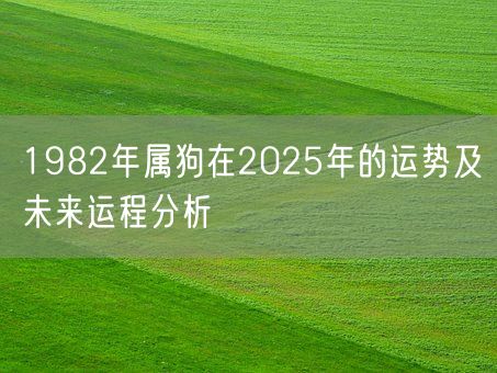 1982年属狗在2025年的运势及未来运程分析(图1)