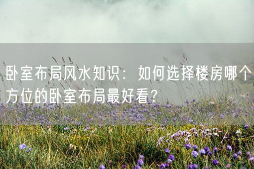 卧室布局风水知识：如何选择楼房哪个方位的卧室布局最好看？(图1)