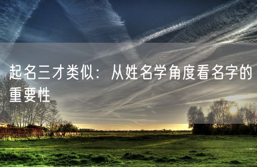 起名三才类似：从姓名学角度看名字的重要性(图1)