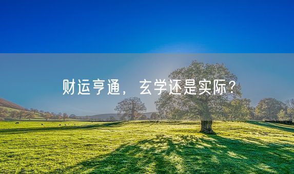财运亨通，玄学还是实际？(图1)