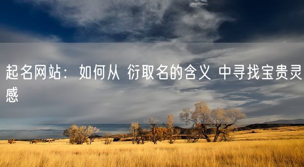 起名网站：如何从 衍取名的含义 中寻找宝贵灵感(图1)