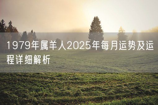 1979年属羊人2025年每月运势及运程详细解析(图1)