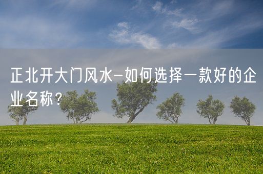 正北开大门风水-如何选择一款好的企业名称？(图1)