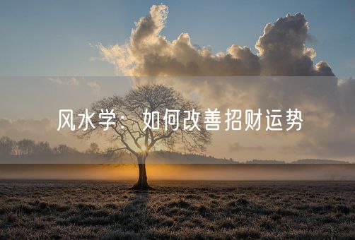 风水学：如何改善招财运势(图1)