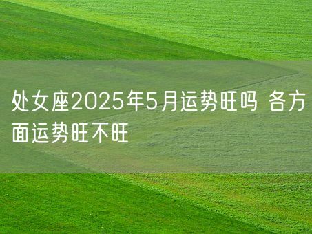 处女座2025年5月运势旺吗 各方面运势旺不旺(图1)