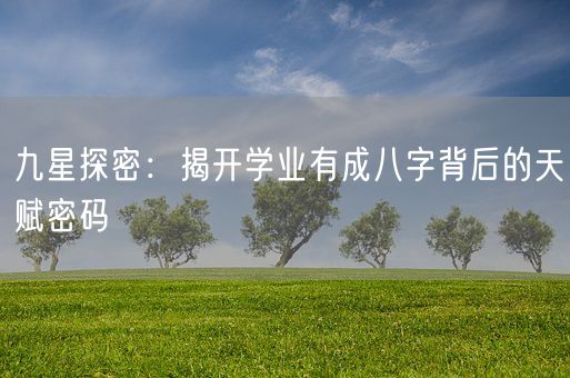 九星探密：揭开学业有成八字背后的天赋密码(图1)