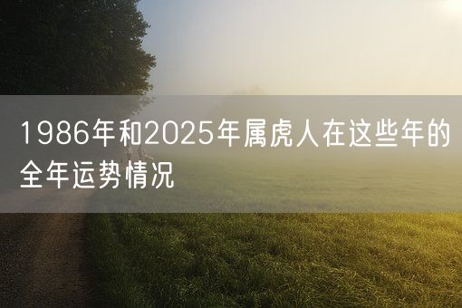 1986年和2025年属虎人在这些年的全年运势情况(图1)