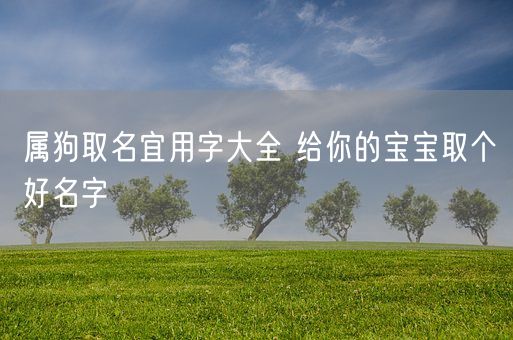 属狗取名宜用字大全 给你的宝宝取个好名字(图1)