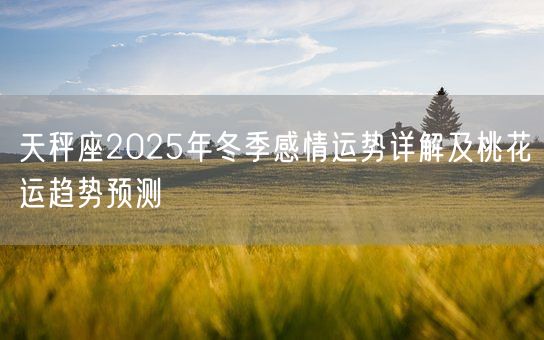 天秤座2025年冬季感情运势详解及桃花运趋势预测(图1)