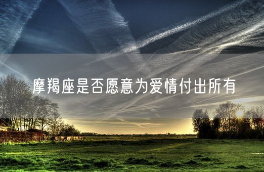 摩羯座是否愿意为爱情付出所有(图1)