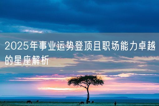 2025年事业运势登顶且职场能力卓越的星座解析(图1)