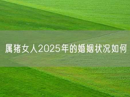 属猪女人2025年的婚姻状况如何(图1)
