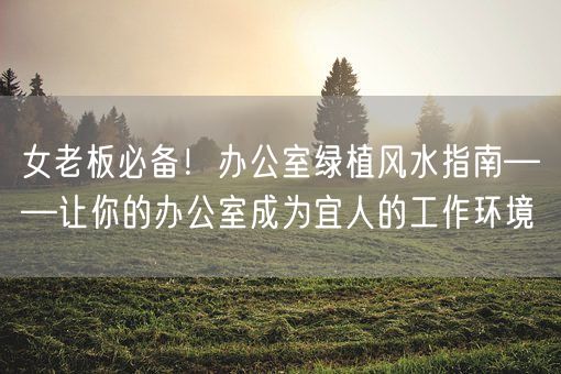 女老板必备！办公室绿植风水指南——让你的办公室成为宜人的工作环境(图1)