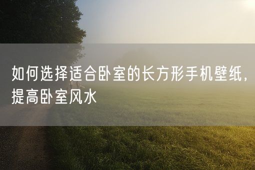 如何选择适合卧室的长方形手机壁纸，提高卧室风水(图1)
