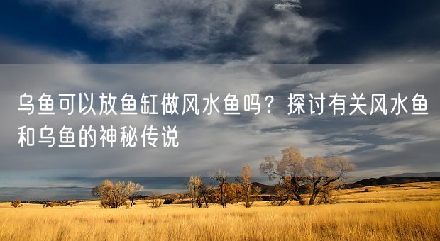 乌鱼可以放鱼缸做风水鱼吗?探讨有关风水鱼和乌鱼的神秘传说(图1) 乌鱼可以放鱼缸做风水鱼吗?探讨有关风水鱼和乌鱼的神秘传说(图1)