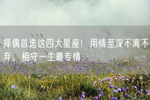 择偶首选这四大星座!用情至深不离不弃,相守一生最专情(图1) 择偶首选这四大星座!用情至深不离不弃,相守一生最专情(图1)