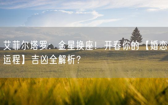 艾菲尔塔罗:金星换座!开春你的【婚恋运程】吉凶全解析?(图1) 艾菲尔塔罗:金星换座!开春你的【婚恋运程】吉凶全解析?(图1)