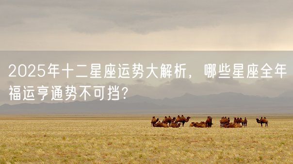 2025年十二星座运势大解析,哪些星座全年福运亨通势不可挡?(图1) 2025年十二星座运势大解析,哪些星座全年福运亨通势不可挡?(图1)