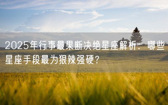 2025年行事最果断决绝星座解析:哪些星座手段最为狠辣强硬?(图1) 2025年行事最果断决绝星座解析:哪些星座手段最为狠辣强硬?(图1)