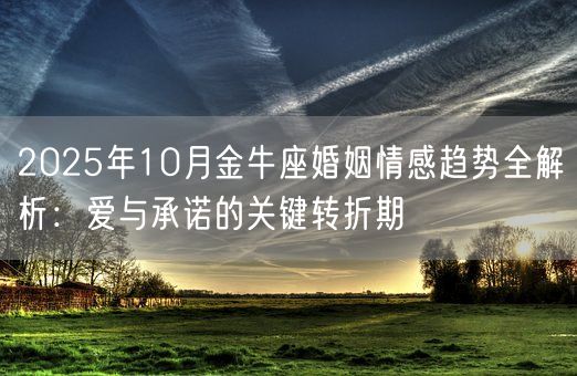 2025年10月金牛座婚姻情感趋势全解析：爱与承诺的关键转折期(图1)