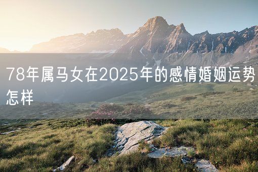 78年属马女在2025年的感情婚姻运势怎样(图1)
