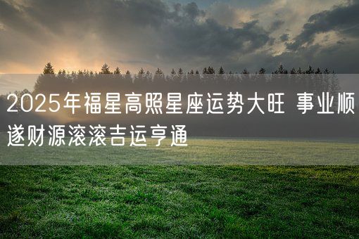 2025年福星高照星座运势大旺 事业顺遂财源滚滚吉运亨通(图1)