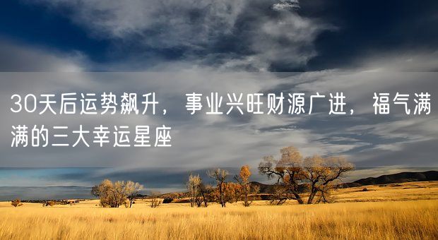 30天后运势飙升，事业兴旺财源广进，福气满满的三大幸运星座(图1)