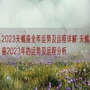 2023天蝎座全年运势及运程详解 天蝎座2023年的运势及运程分析