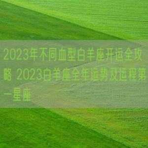 2023年不同血型白羊座开运全攻略 2023白羊座全年运势及运程第一星座