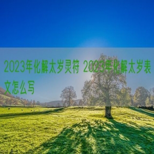 2023年化解太岁灵符 2023年化解太岁表文怎么写