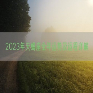 2023年天蝎座全年运势及运程详解