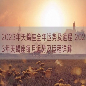 2023年天蝎座全年运势及运程 2023年天蝎座每月运势及运程详解