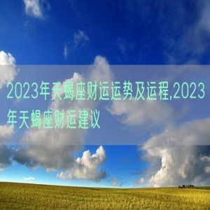 2023年天蝎座财运运势及运程,2023年天蝎座财运建议