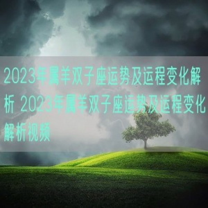 2023年属羊双子座运势及运程变化解析 2023年属羊双子座运势及运程变化解析视频