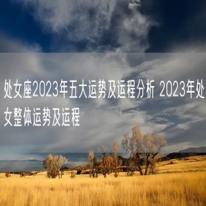 处女座2023年五大运势及运程分析 2023年处女整体运势及运程 