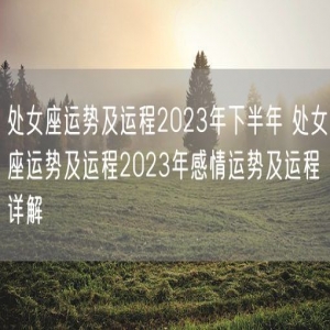 处女座运势及运程2023年下半年 处女座运势及运程2023年感情运势及运程详解