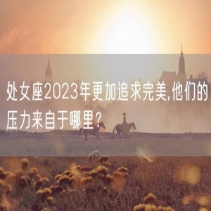 处女座2023年更加追求完美,他们的压力来自于哪里？