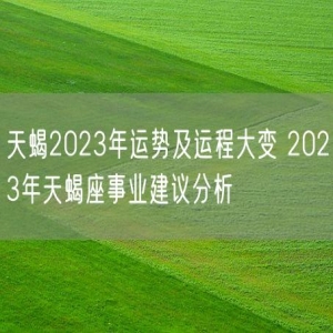 天蝎2023年运势及运程大变 2023年天蝎座事业建议分析