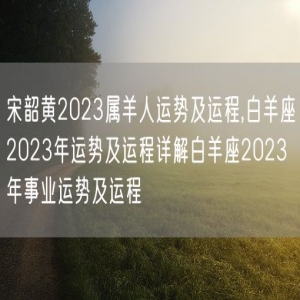 宋韶黄2023属羊人运势及运程,白羊座2023年运势及运程详解白羊座2023年事业运势及运程