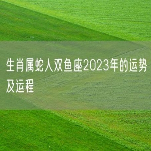 生肖属蛇人双鱼座2023年的运势及运程