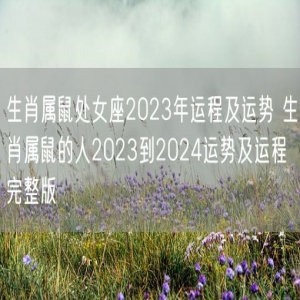 生肖属鼠处女座2023年运程及运势 生肖属鼠的人2023到2024运势及运程完整版