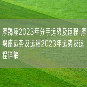 摩羯座2023年分手运势及运程 摩羯座运势及运程2023年运势及运程详解