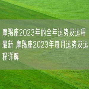 摩羯座2023年的全年运势及运程最新 摩羯座2023年每月运势及运程详解