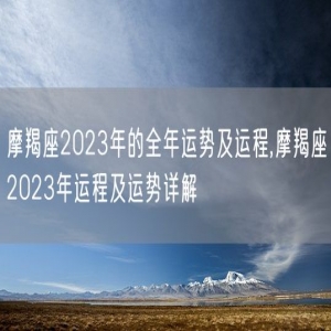 摩羯座2023年的全年运势及运程,摩羯座2023年运程及运势详解