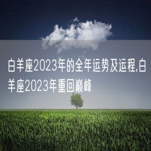 白羊座2023年的全年运势及运程,白羊座2023年重回巅峰