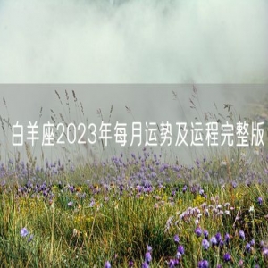 白羊座2023年每月运势及运程完整版