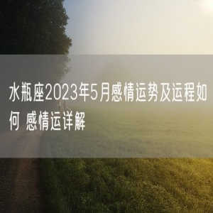 水瓶座2023年5月感情运势及运程如何 感情运详解