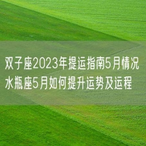 双子座2023年提运指南5月情况 水瓶座5月如何提升运势及运程